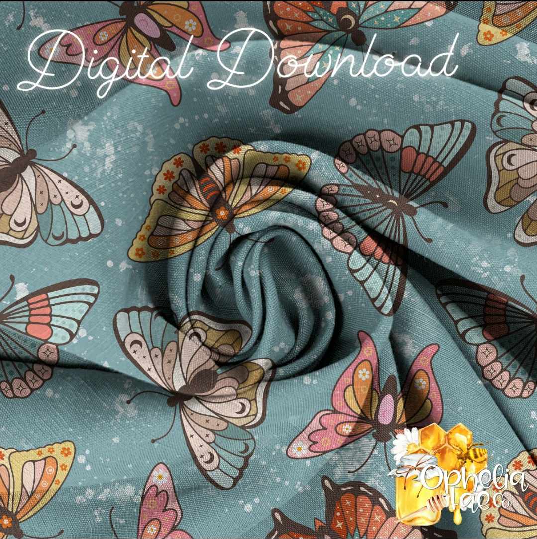 Retro Butterflies Digital Download | Seamless