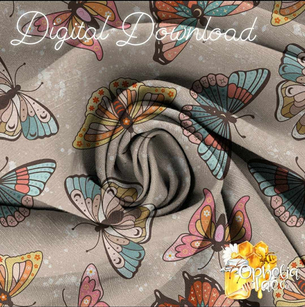 Retro Butterflies Digital Download | Seamless