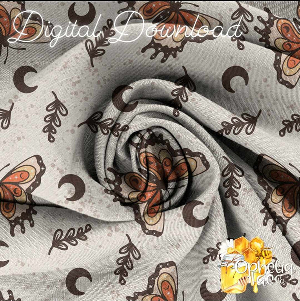 Moon Butterfly Digital Download | Seamless