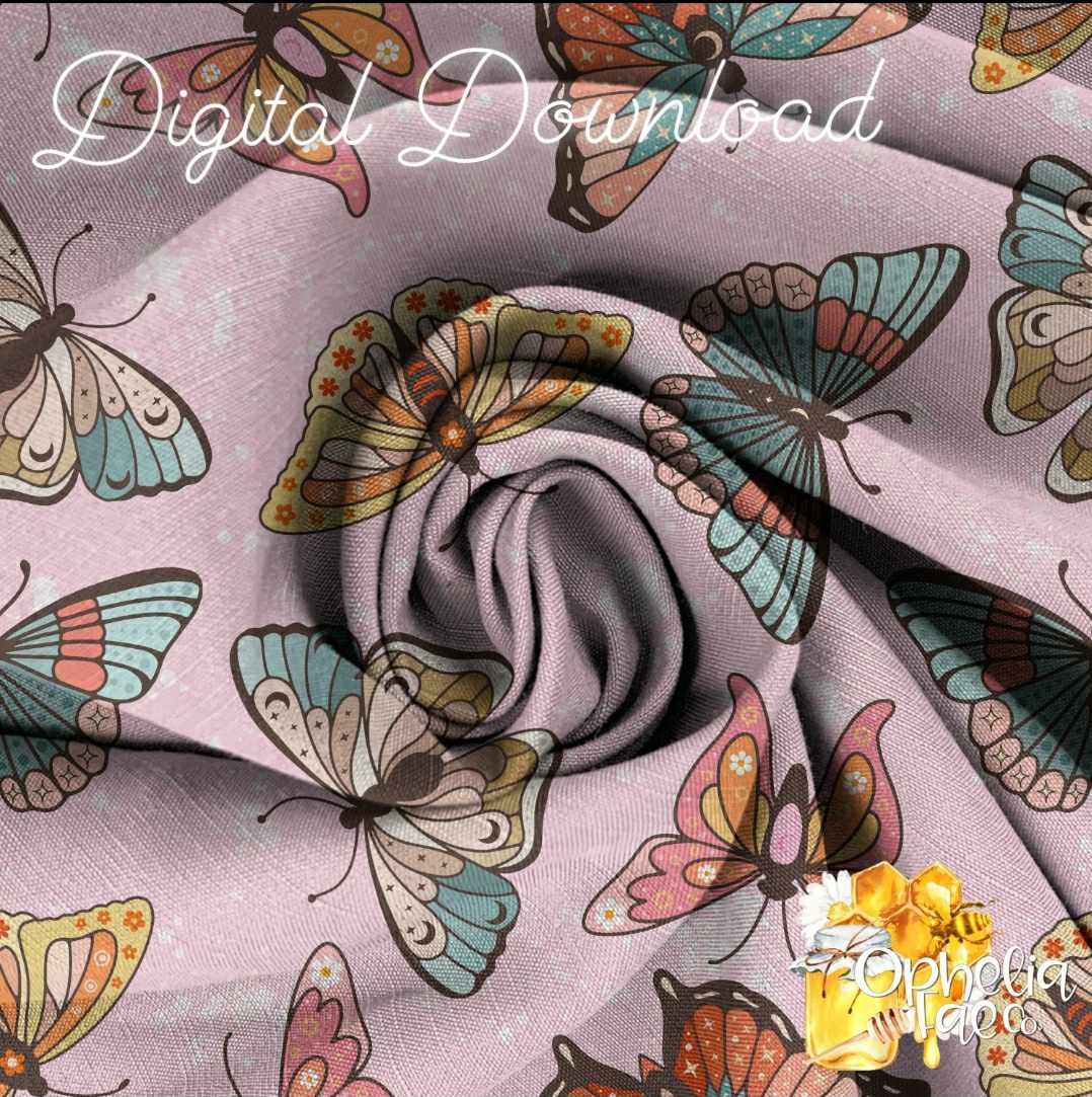 Retro Butterflies Digital Download | Seamless