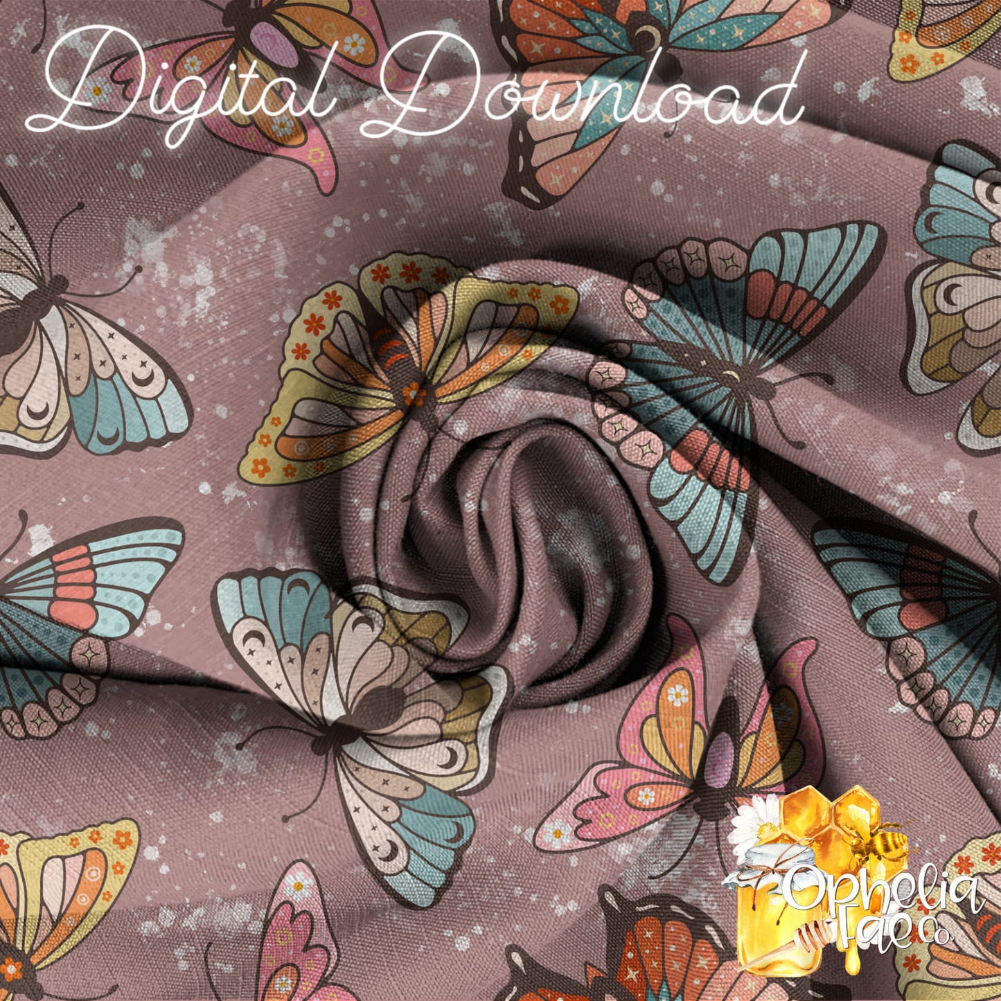 Retro Butterflies Digital Download | Seamless