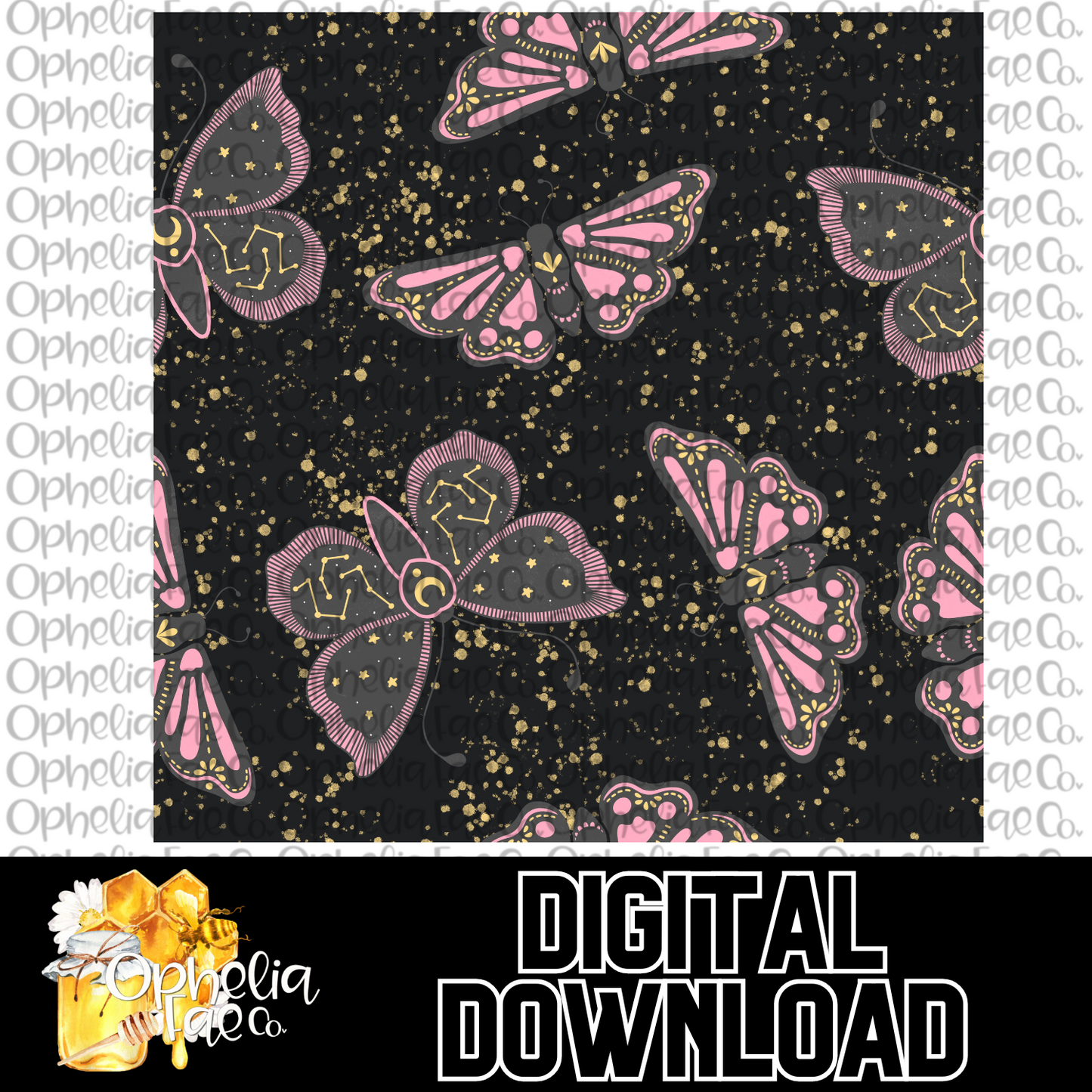 Celestial Moth Digital Download | Seamless