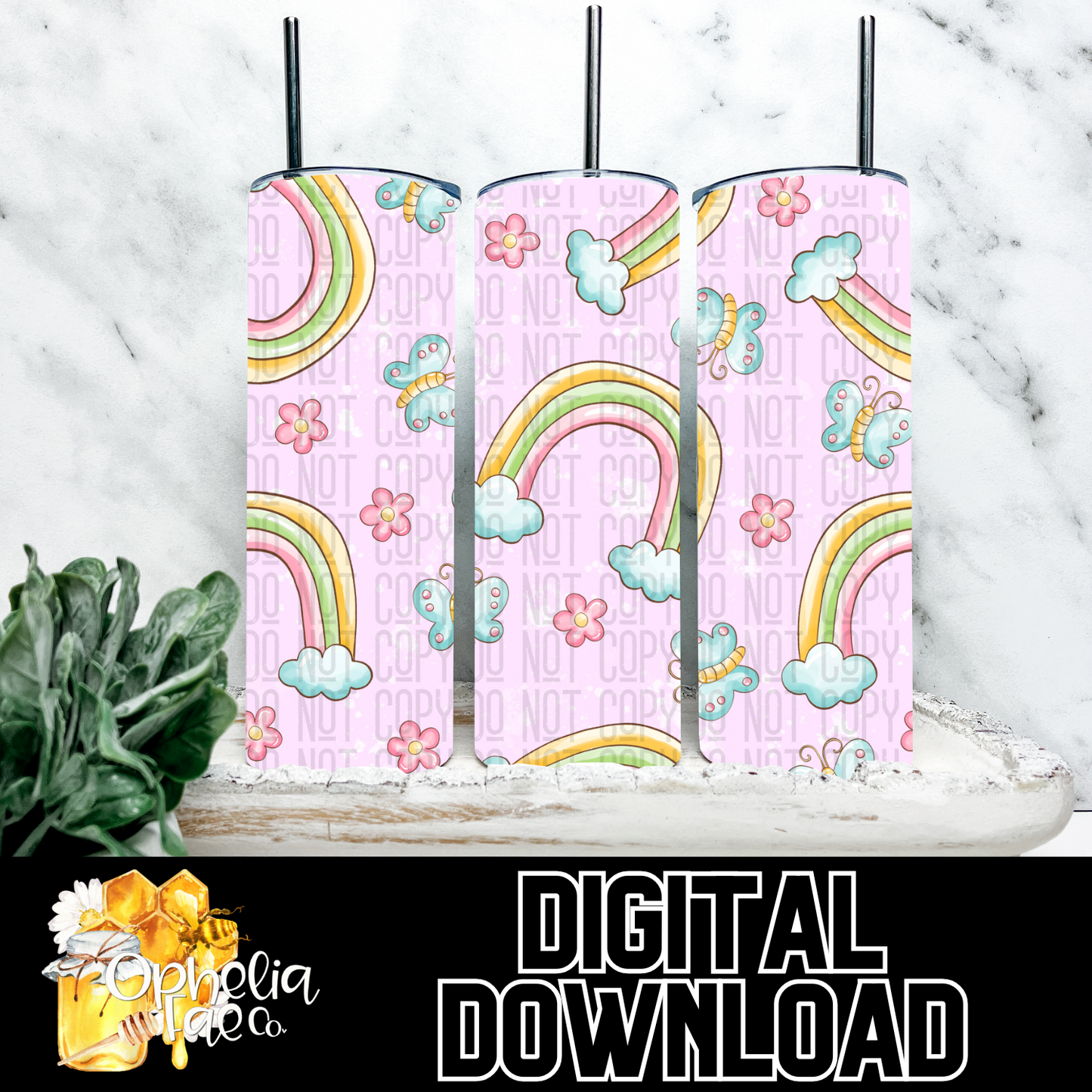 Butterfly Rainbow Digital Download | Seamless