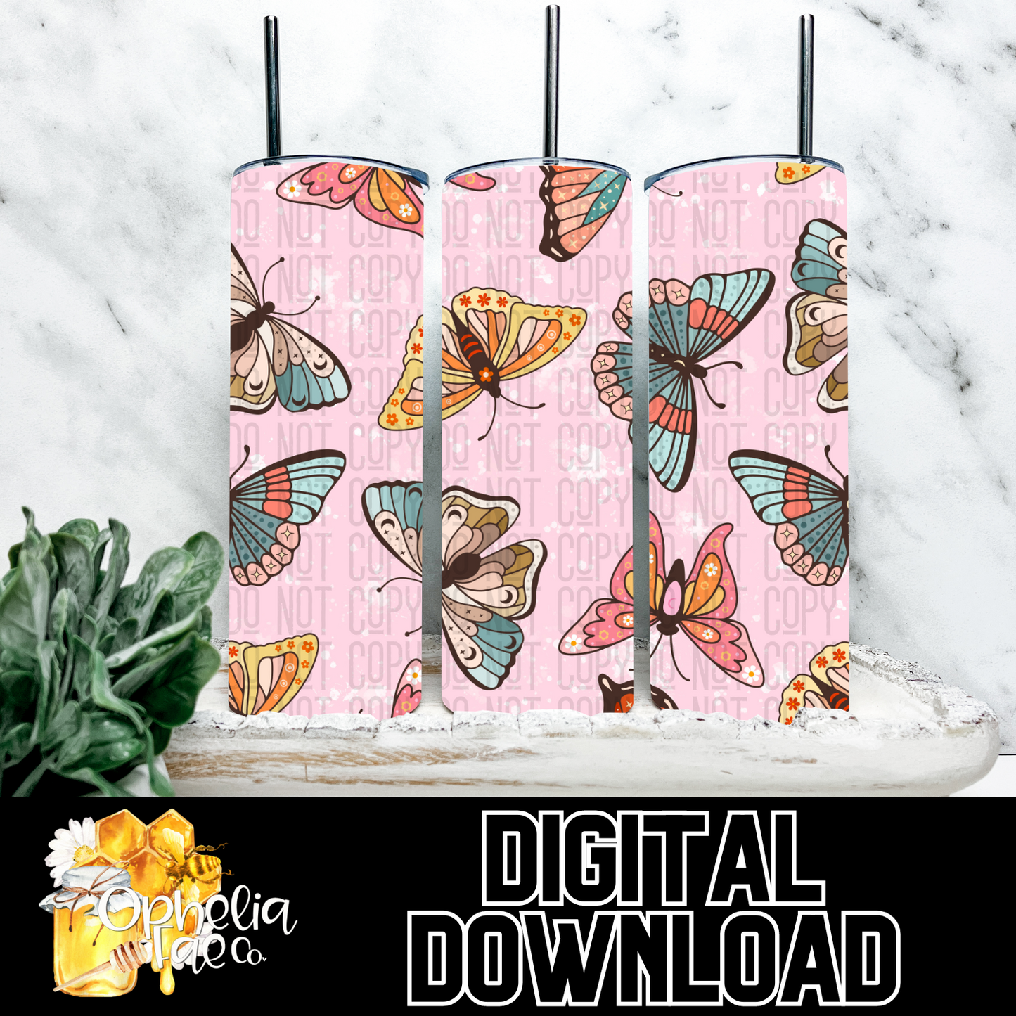 Retro Butterflies Digital Download | Seamless