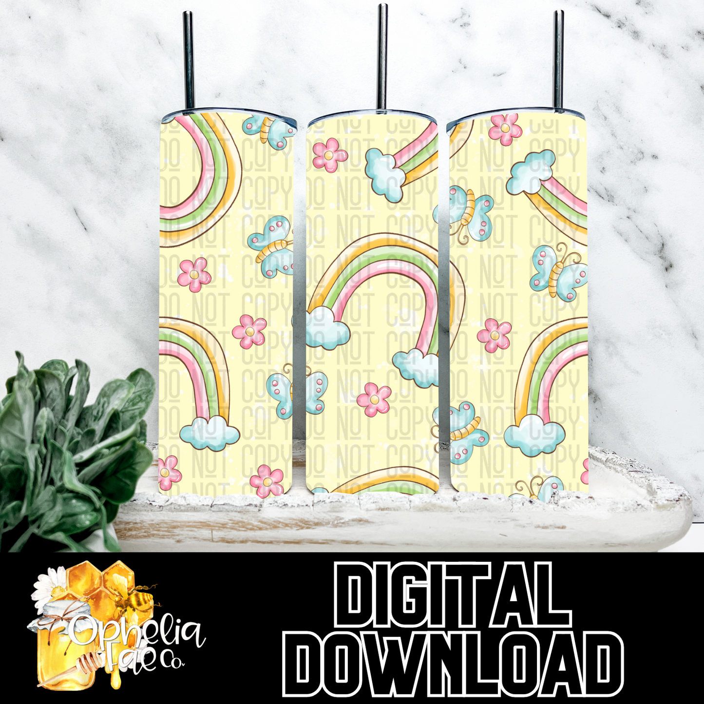 Butterfly Rainbow Digital Download | Seamless