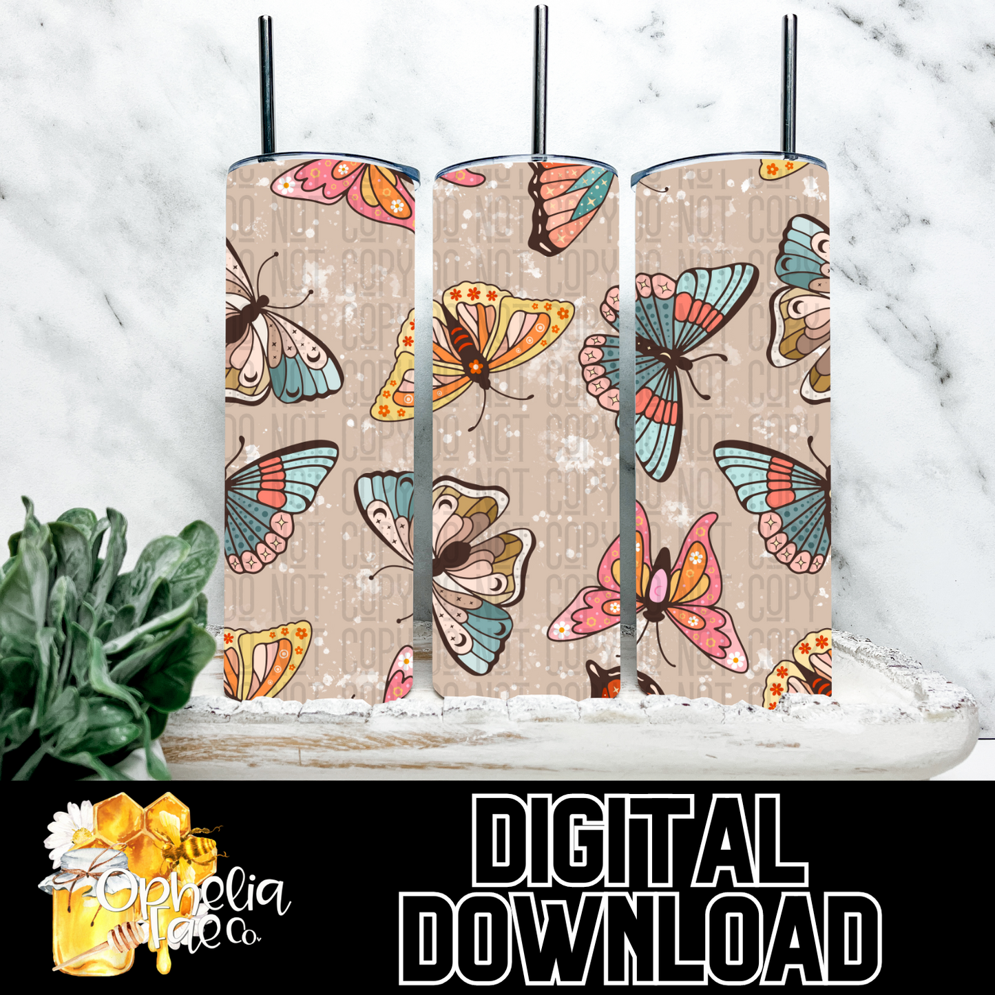 Retro Butterflies Digital Download | Seamless