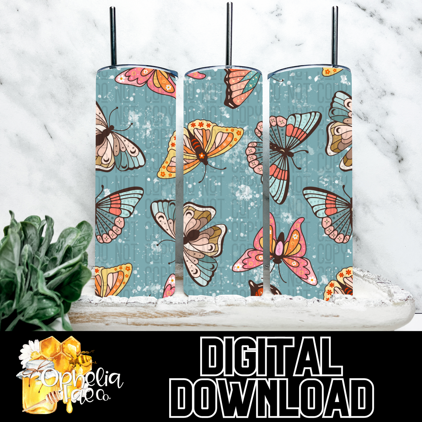 Retro Butterflies Digital Download | Seamless