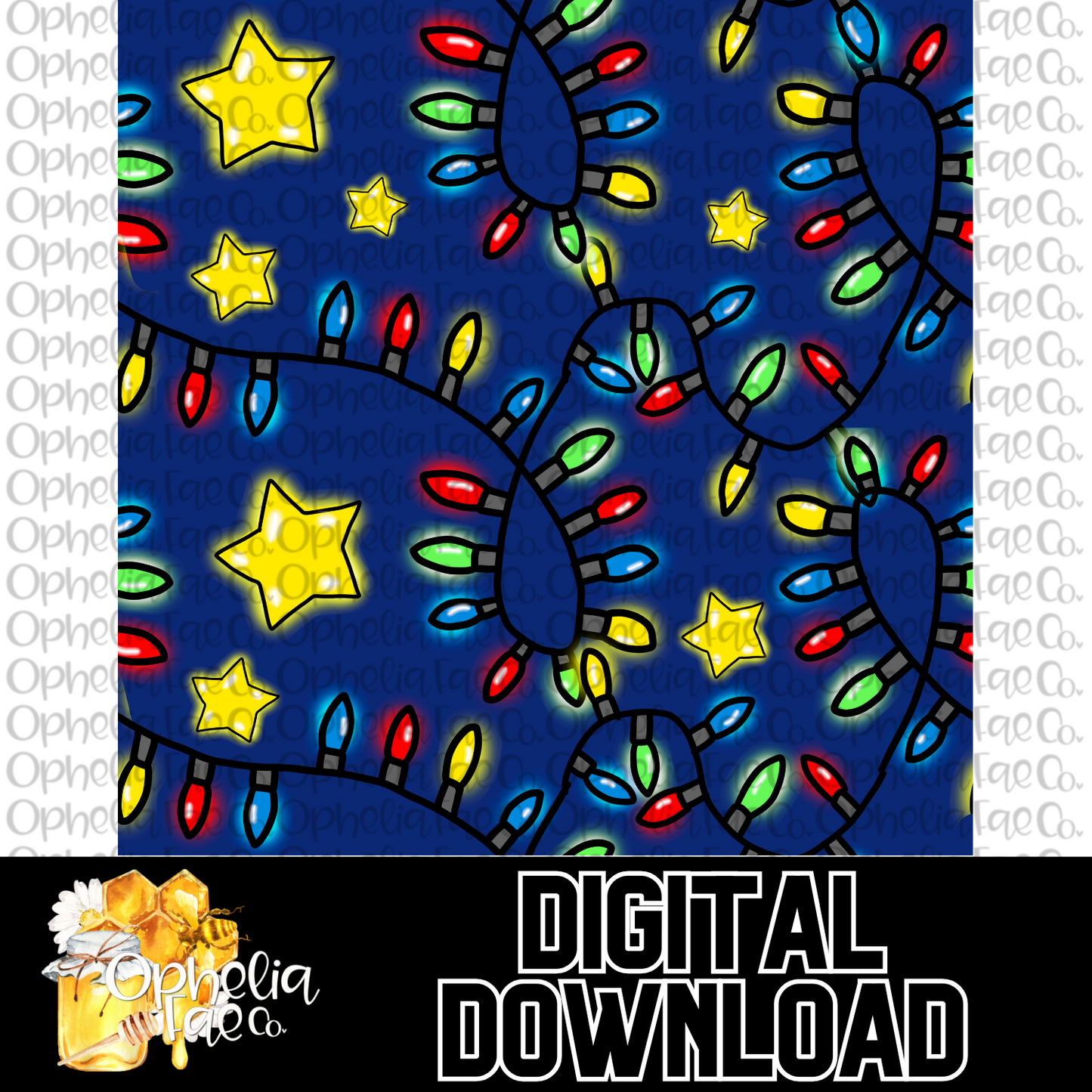 Christmas Lights Digital Download | Seamless