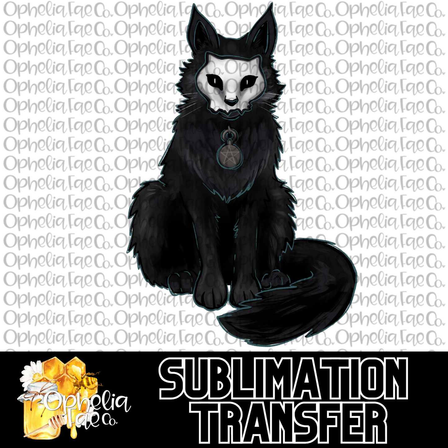 Black Cat Familiar - Sublimation Transfer