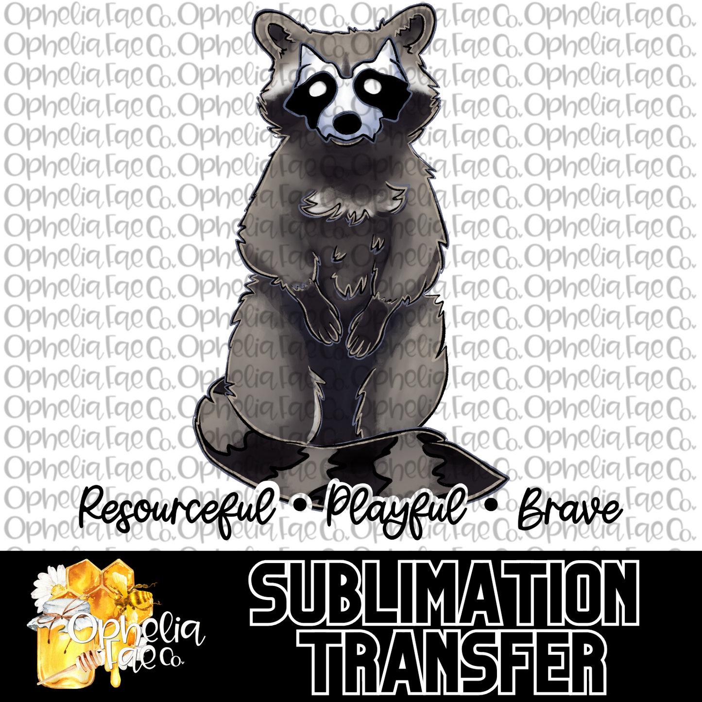 Raccoon Familiar - Sublimation Transfer