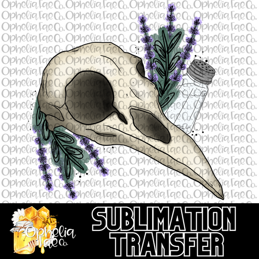 Raven Skull - Sublimation Transfer