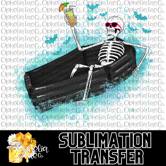 Skellie Coffin Floatie - Sublimation Transfer