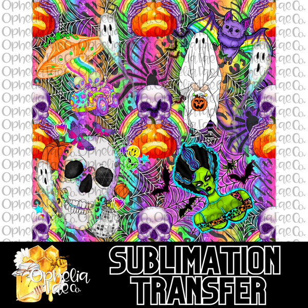 Neon Mashup Halloween Large Scale - Sublimation Transfer