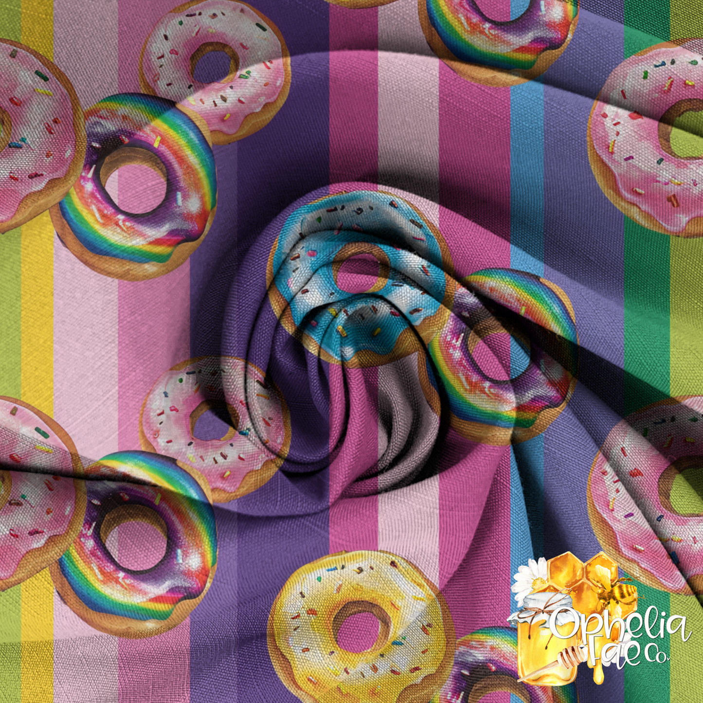 Rainbow Striped Donuts Digital Download | Seamless