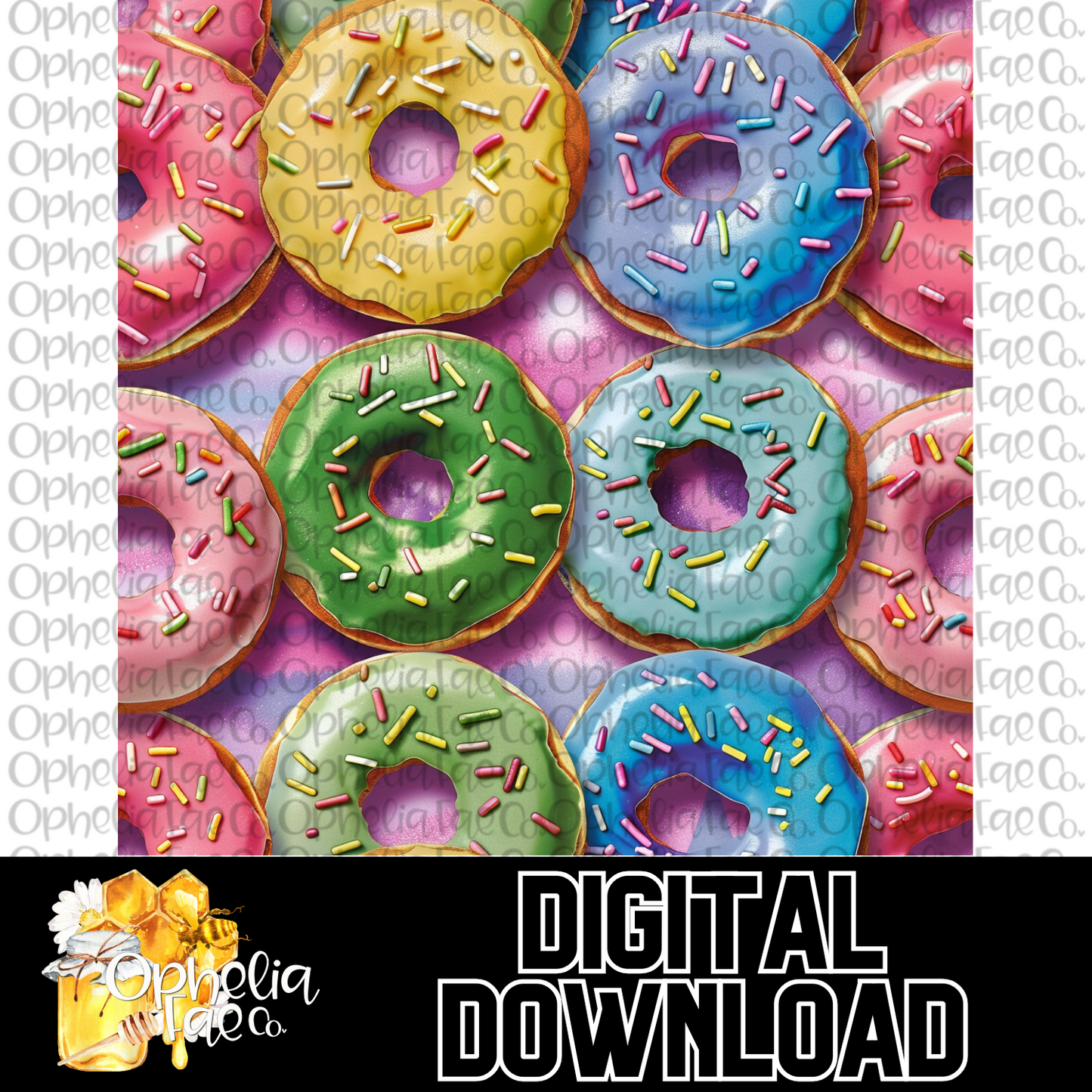 Rainbow Donuts Digital Download | Seamless