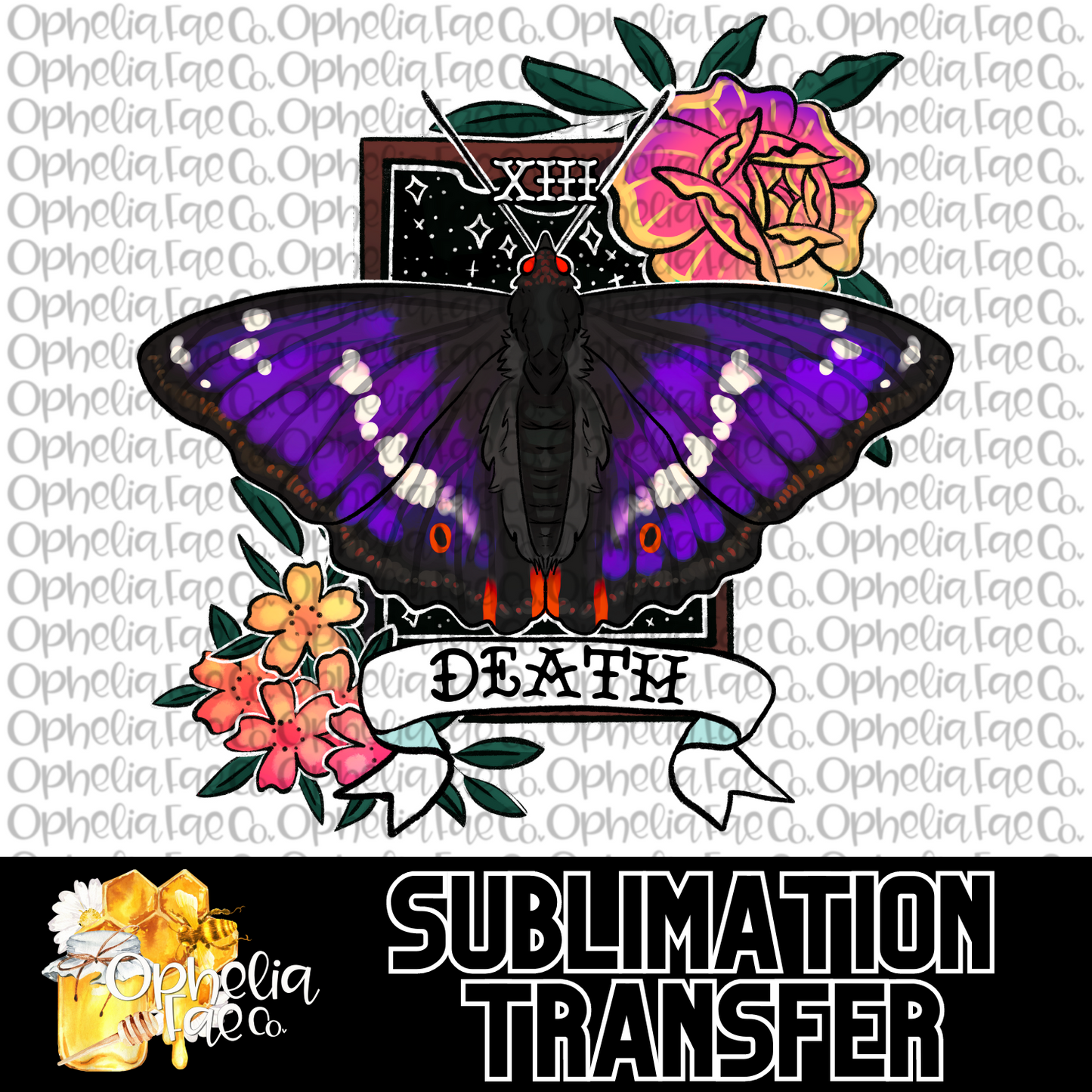 Death Butterfly Tarot - Sublimation Transfer