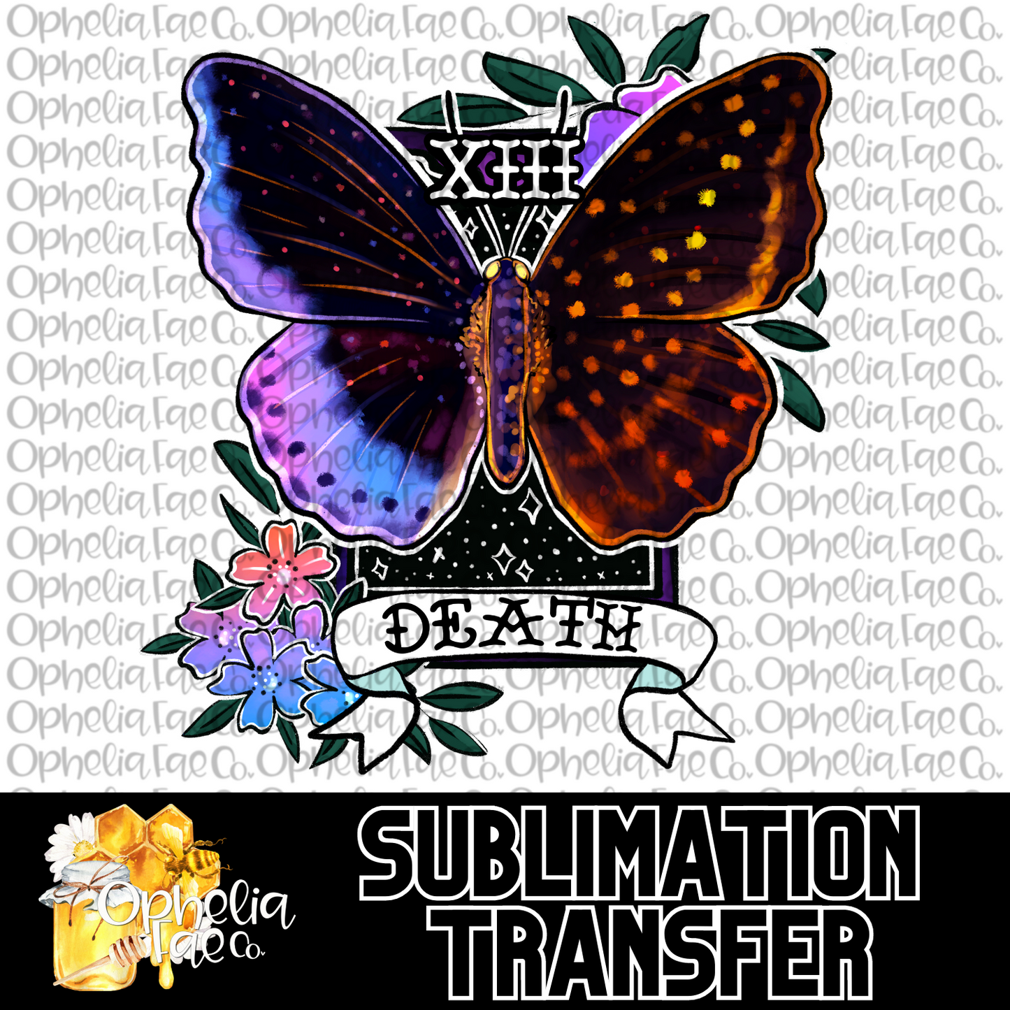 Death Butterfly Tarot - Sublimation Transfer