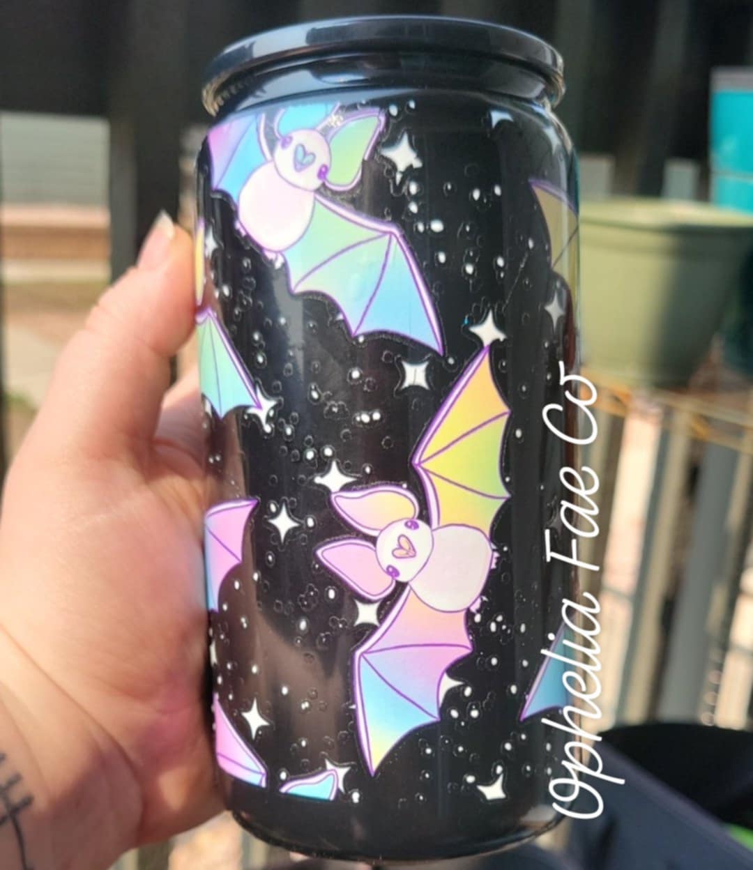 Pastel Bats - 16oz Glass Can