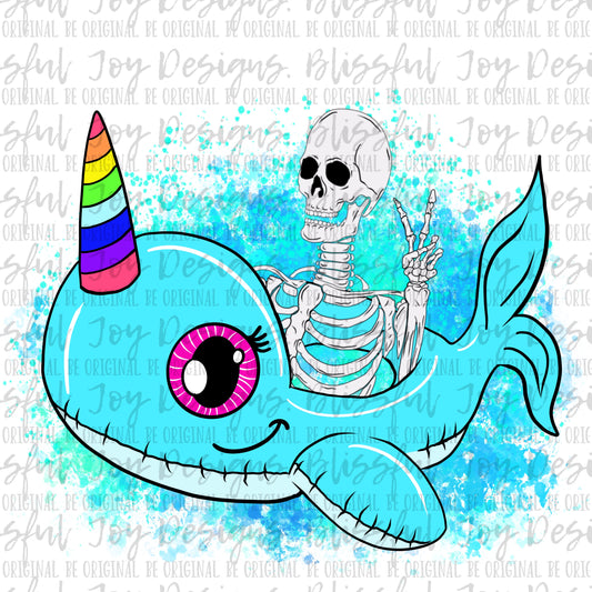 Floaty Skellie Narwhal - Sublimation Transfer