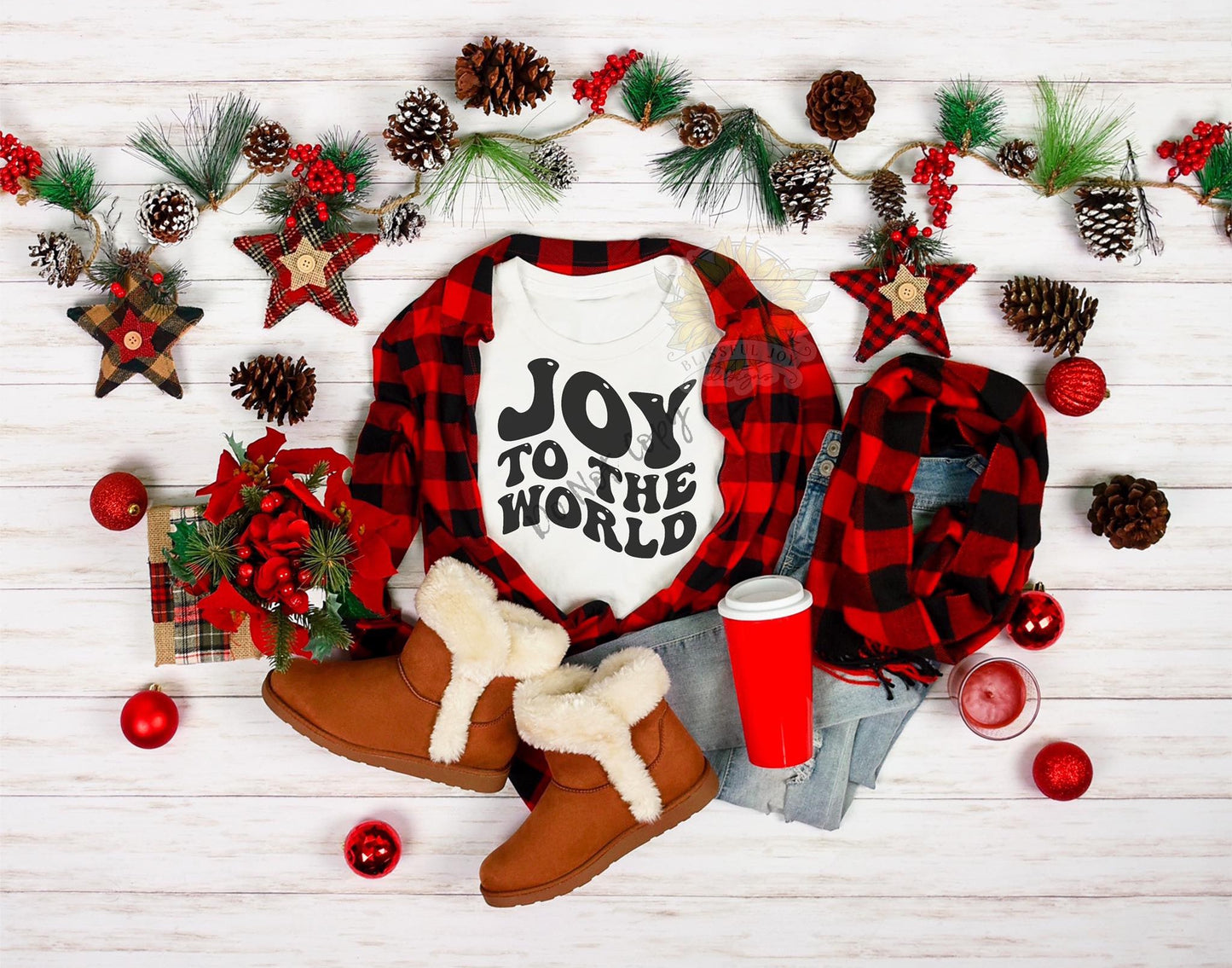 Wavy Joy to the World PNG Digital Download