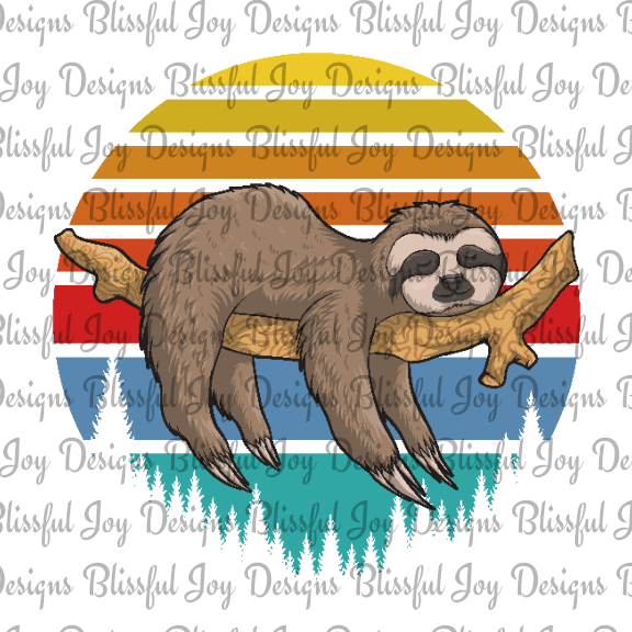 Retro Sloth - Sublimation Transfer