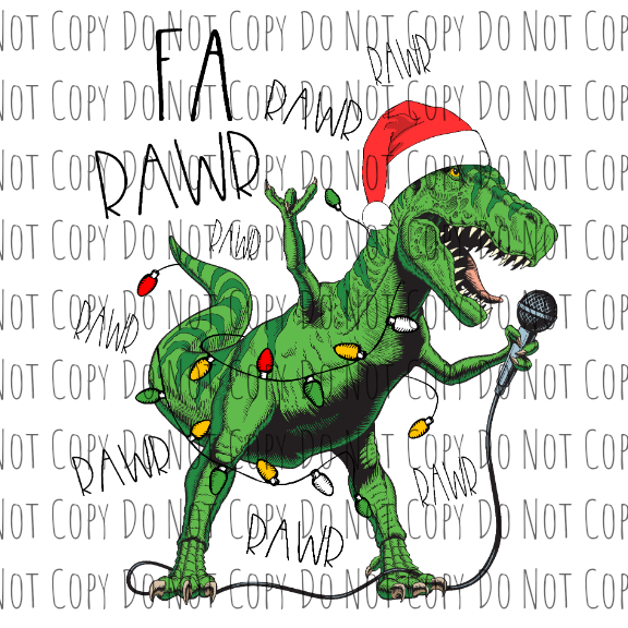 Christmas Dinosaur - Sublimation Transfer