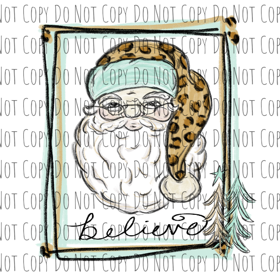 Leopard Believe Santa - Sublimation Transfer