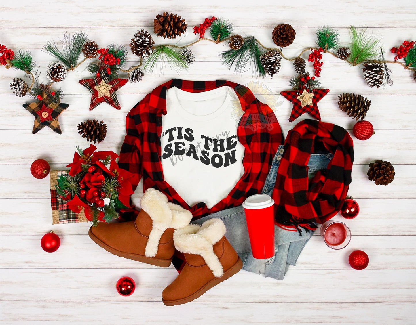 Wavy ‘Tis The Season PNG Digital Download