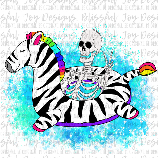 Floaty Skellie Zebra - Sublimation Transfer