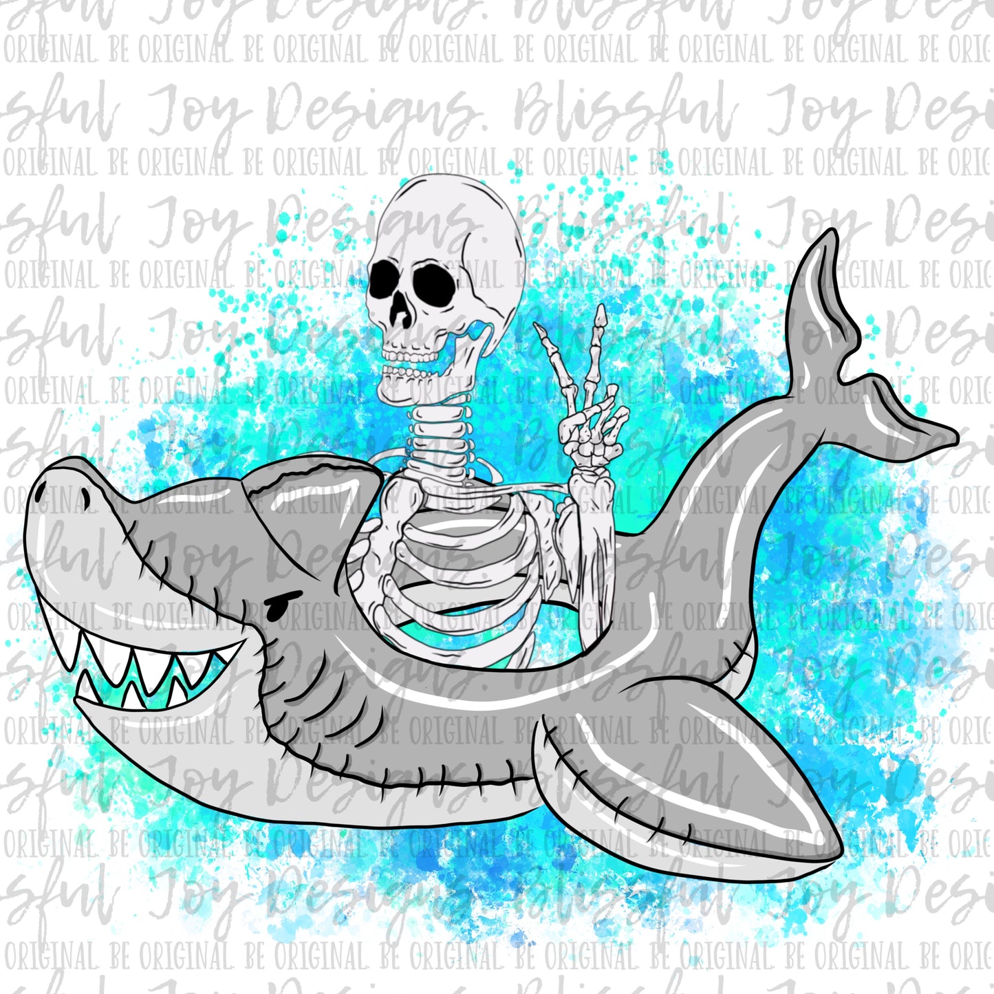 Floaty Skellie Shark - Sublimation Transfer