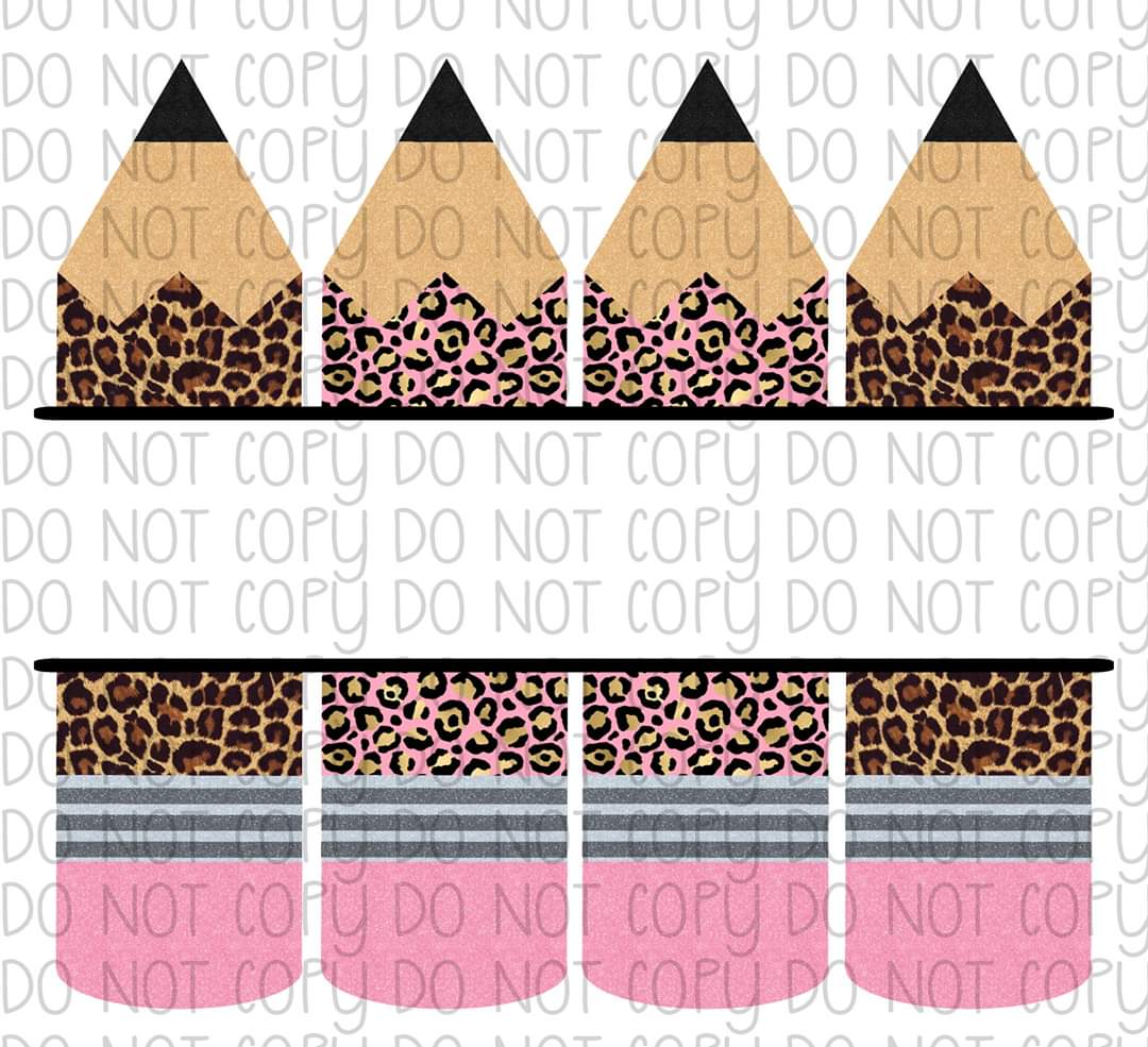 Pink Leopard Pencils - Sublimation Transfer