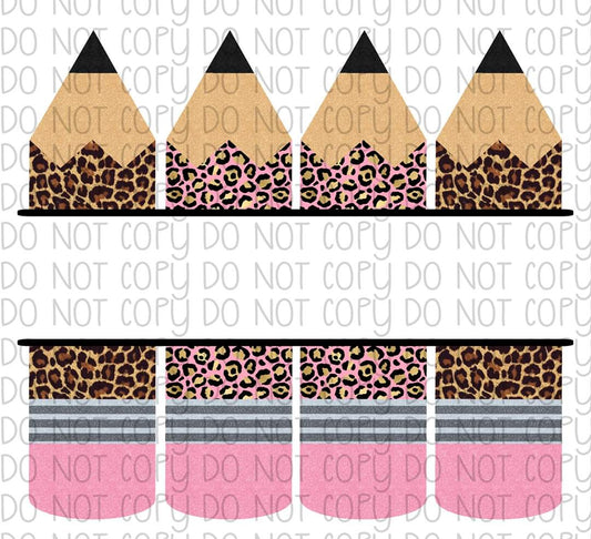 Pink Leopard Pencils - Sublimation Transfer