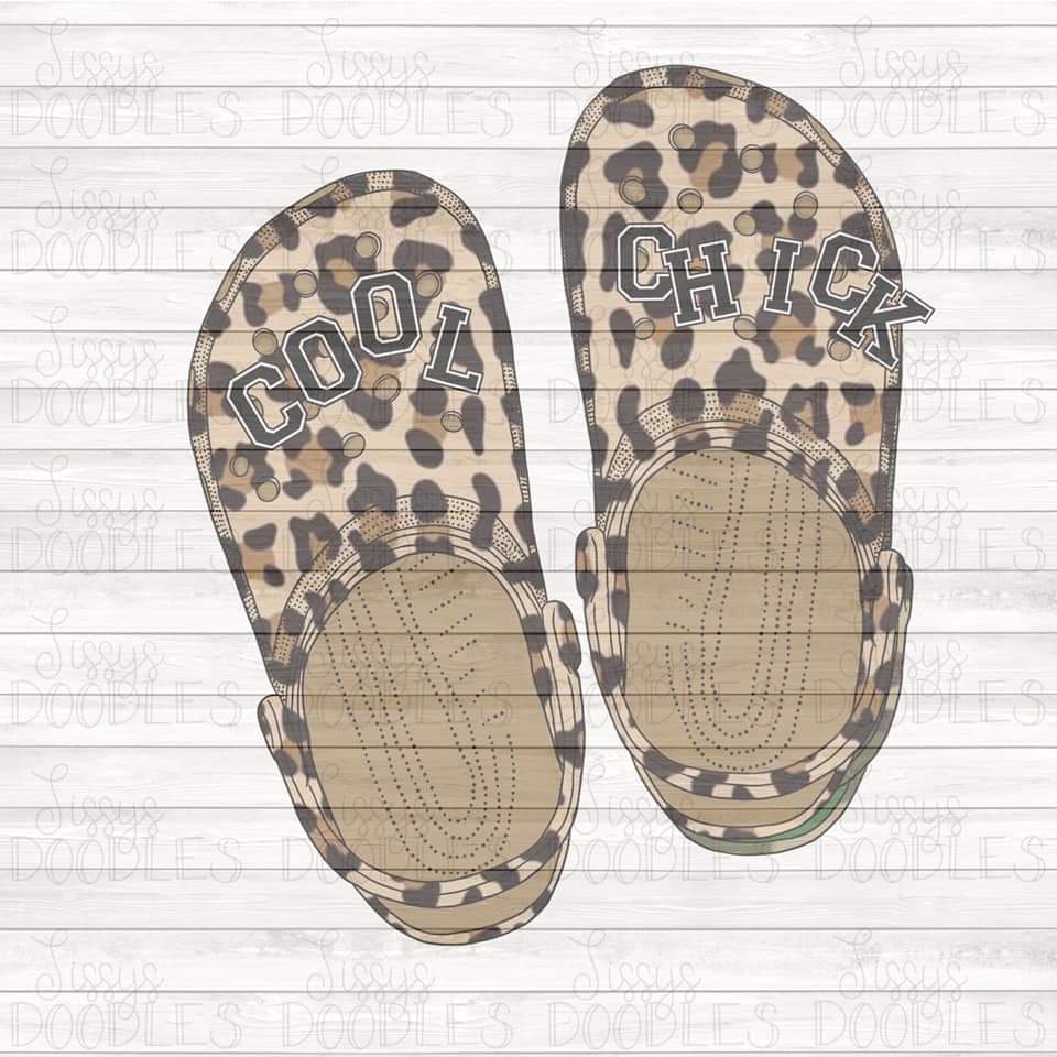 Leopard Cool Chick Crocs - Sublimation Transfer