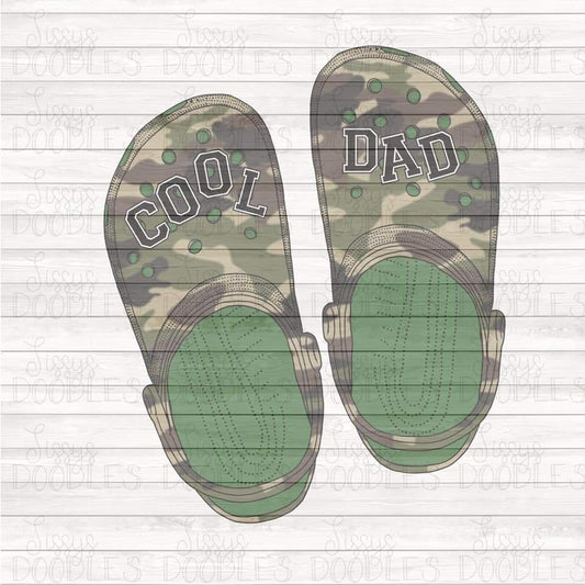 Camo Cool Dad Crocs - Sublimation Transfer