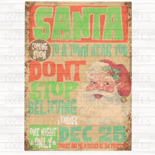 Santa Poster - Sublimation Transfer