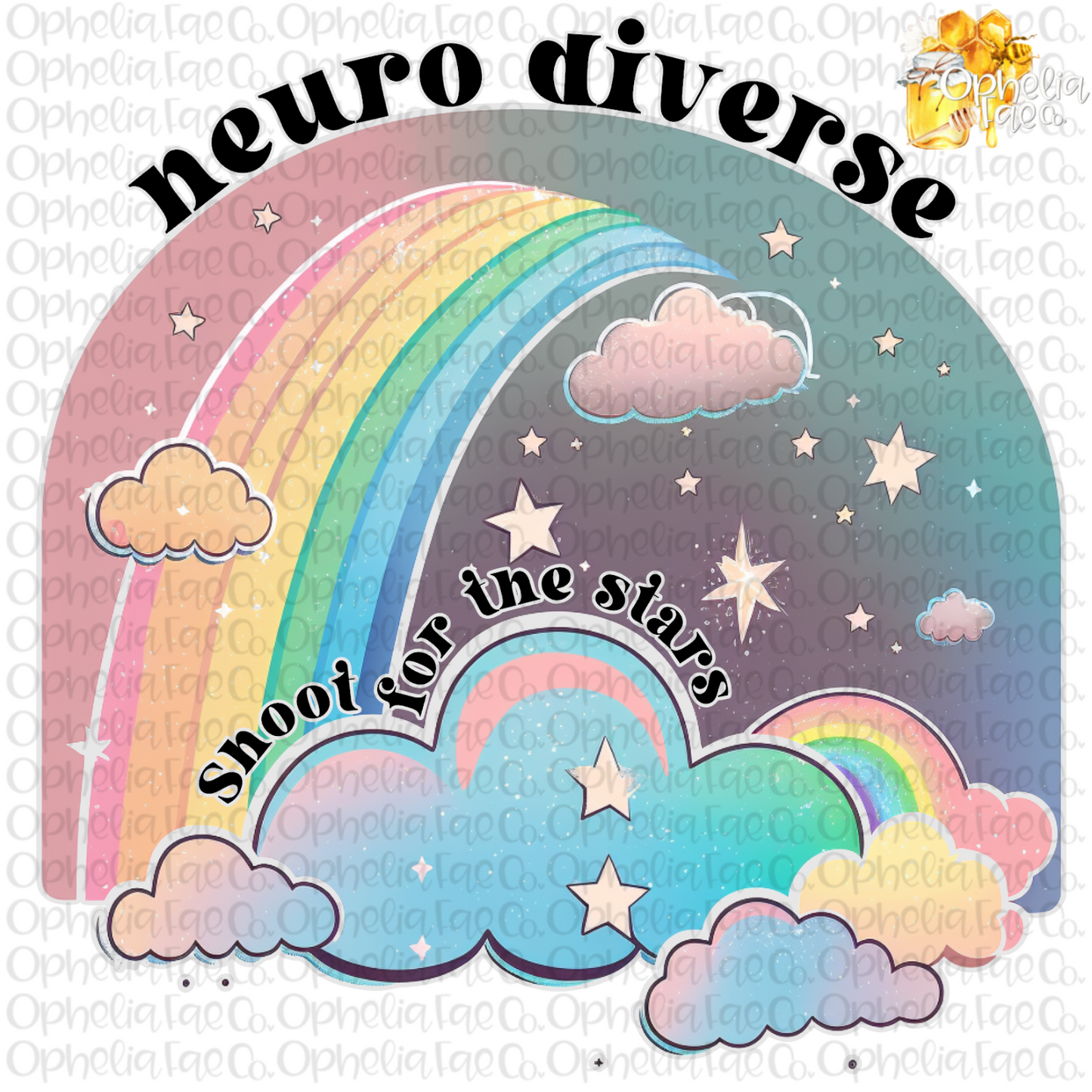 Neuro Diverse Shoot for the Stars PNG Digital Download