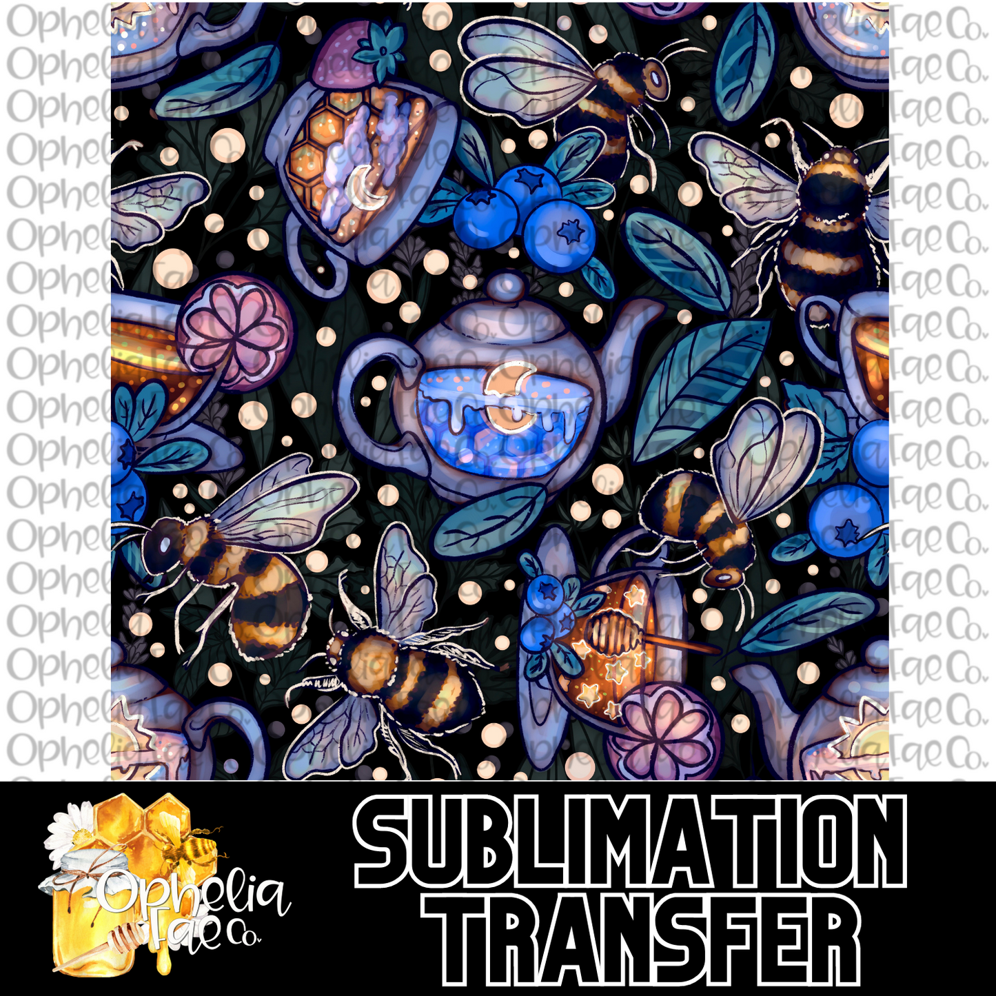 Bees & Teas - Sublimation Transfer