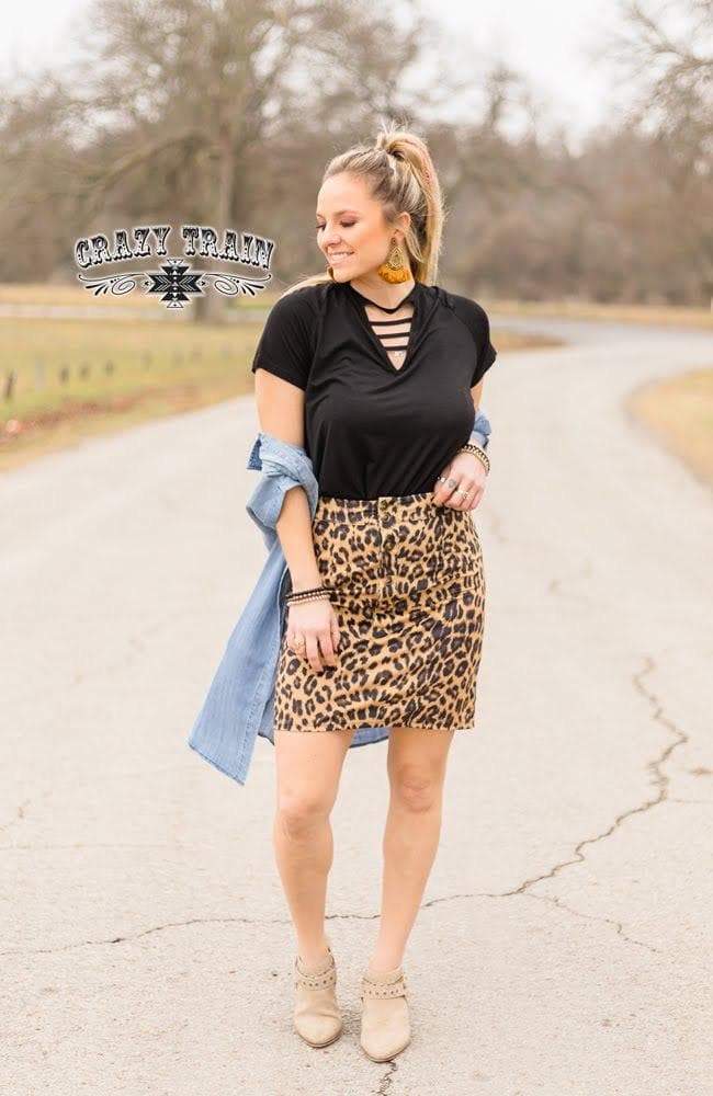 Crazy Train - Ally Cat Skirt ** Leopard