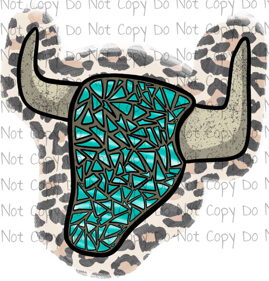 Mosaic Bull Skull - Sublimation Transfer